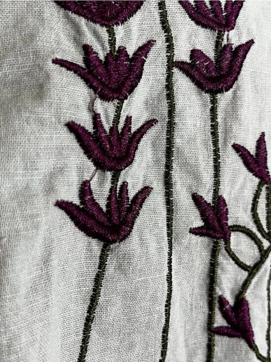 Colorful Linen Floral Embroidered Tank Top 3X Boho Indie Folk Peasant Festival - Picture 5 of 7